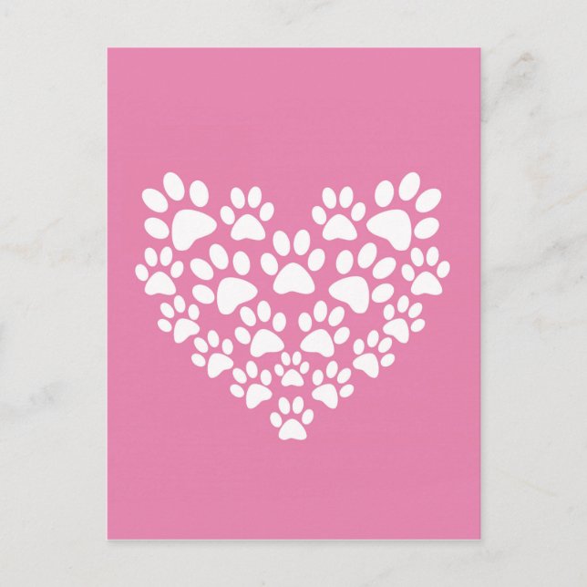 Niedliches Herz rosa Farbe drucken Postkarte (Vorderseite)