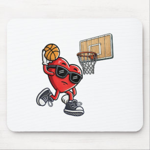 Niedliches Herz spielen Basketball Valentinstag Ba Mousepad