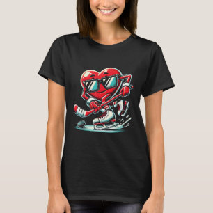 Niedliches Herz spielen Eishockey Valentinstag Män T-Shirt