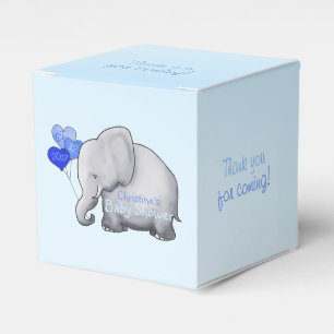 Niedliches Herz steigt Elefant-blaues Geschenkschachtel