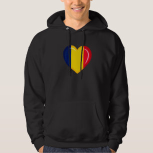 Niedliches Herz Tschad Flaggen Männer Frauen Patri Hoodie
