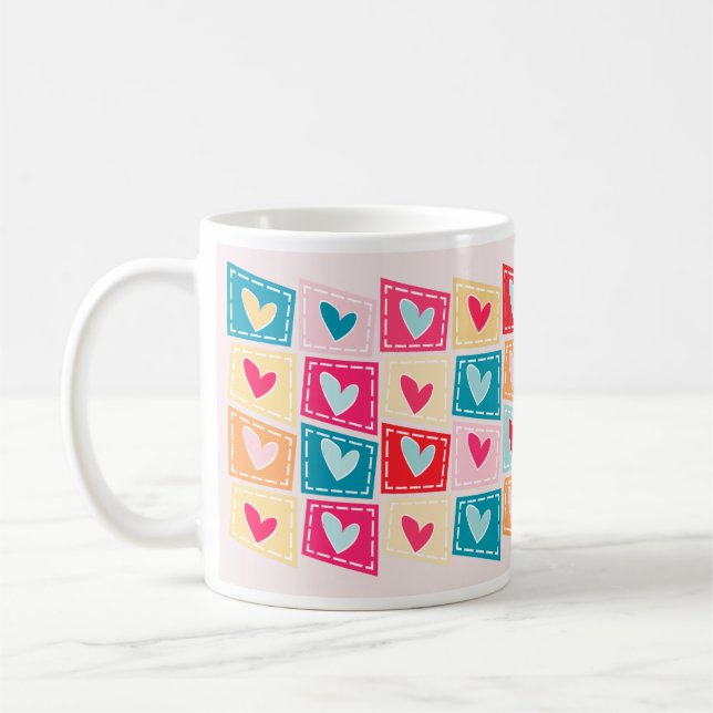 Niedliches Herzdesign Valentinstag Kaffeetasse (Links)
