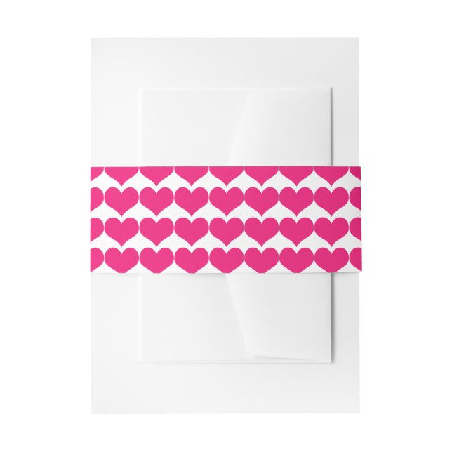 Niedliches Herzmuster Bauchband, rosa Einladungsbanderole (Vorderseite Beispiel)