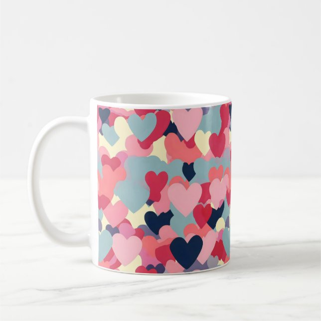 Niedliches Herzmuster Kaffeetasse (Links)