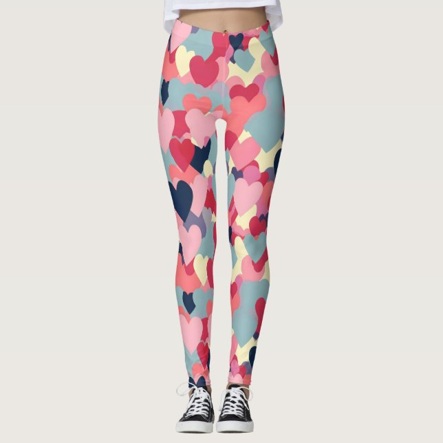 Niedliches Herzmuster Leggings (Vorderseite)