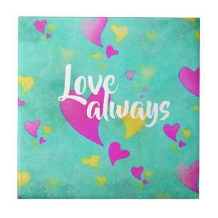Niedliches Herzmuster Liebe Immer Valentine Fliese