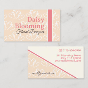 Niedliches Herzmuster Pastel Baby Pink Florist Visitenkarte