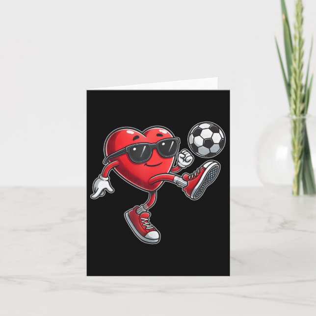 Niedliches Herzspielen Fußball Valentinstag Fußbal Karte (Vorderseite)