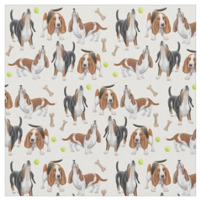 Niedliches Heulendachshund-Jagdhund-Hundegewebe Stoff (Nahaufnahme)