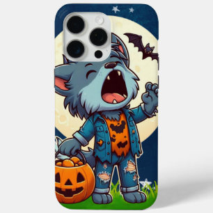 Niedliches heulendes Wölfmonster mit Kürbis Case-Mate iPhone Hülle