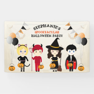 Niedliches HexenHalloween-Party Banner