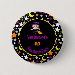 Niedliches Hexenkloster Halloween-Kostüm-Party Button