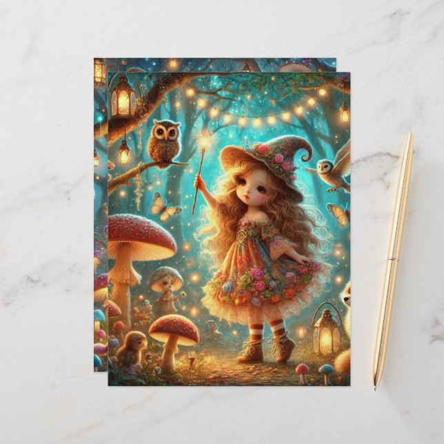 Niedliches Hexenzauberbuch (Vorderseite/Rückseite Beispiel)