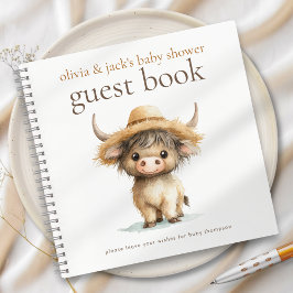 Niedliches Highland Cow Baby Showbook Notizbuch