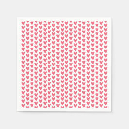 Niedliches Himbeerrosa Herzmuster Serviette