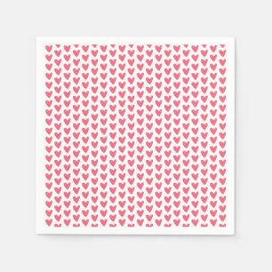 Niedliches Himbeerrosa Herzmuster Serviette