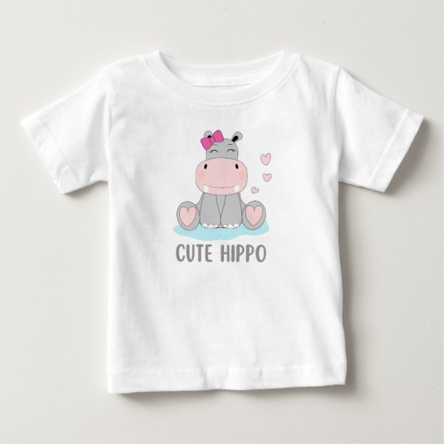 Niedliches Hippo Baby T-shirt (Vorderseite)