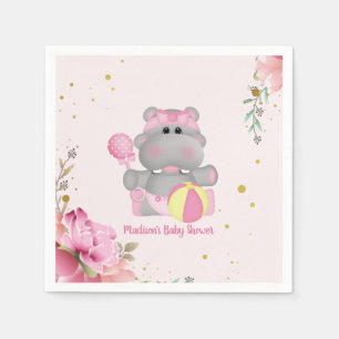 Niedliches Hippo-Babyduschpapier Serviette