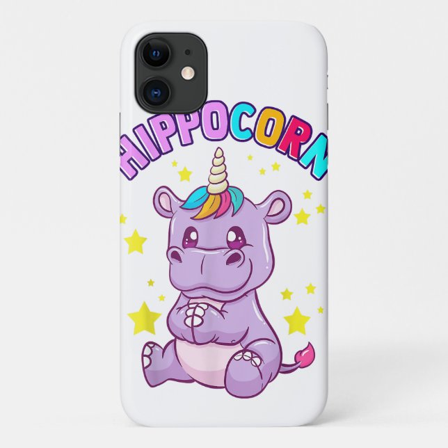 Niedliches Hippo Funny Cartoon Handy Case für iPho (Rückseite)