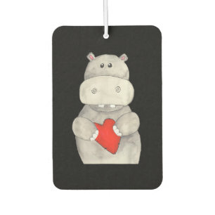 Niedliches Hippo-Hippopotamus-Holz Liebe Hippo Autolufterfrischer