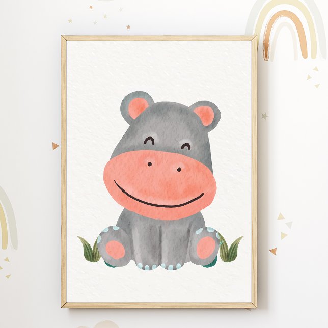 Niedliches Hippo Kinderzimmer Poster Kinder Zimmer (Von Creator hochgeladen)