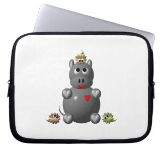 Niedliches Hippo mit Hamstern Laptopschutzhülle