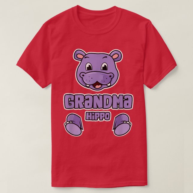 Niedliches Hippo OmaFunny Oma T-Shirt (Design vorne)