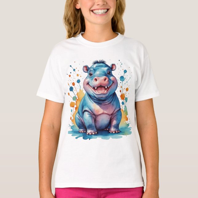 Niedliches Hippo T-Shirt (Vorderseite)