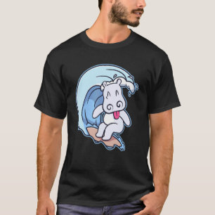 Niedliches Hippopotamus Surfen T-Shirt