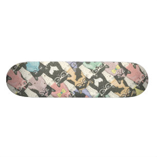 Niedliches Hipster-Katzen-Muster Skateboard