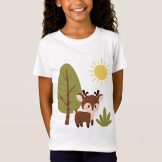 Niedliches Hirsch im Wald T-Shirt
