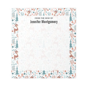 Niedliches Hirsch im Whimsikwaldmuster Notizblock