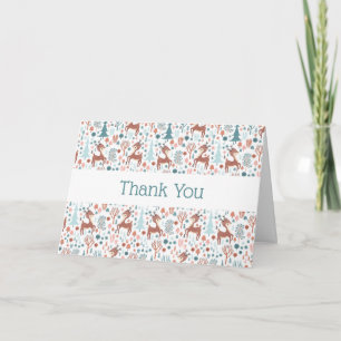 Niedliches Hirsch in Whimsical Forest Pattern Viel Karte