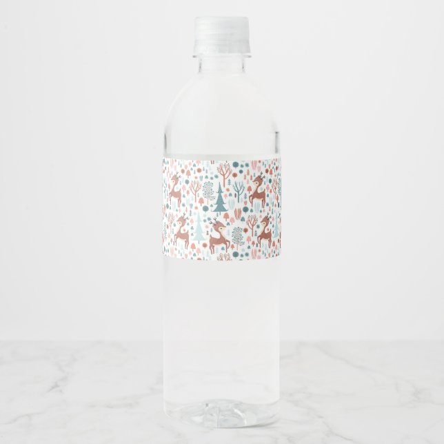 Niedliches Hirsch in Whimsical Forest Pattern Weih (Vorderseite)