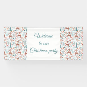 Niedliches Hirsch in Whimsical Forest Pattern Weih Banner