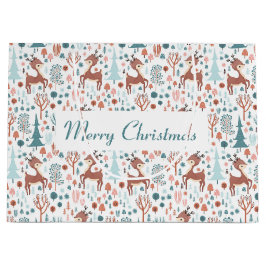 Niedliches Hirsch in Whimsical Forest Pattern Weih Große Geschenktüte