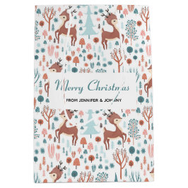Niedliches Hirsch in Whimsical Forest Pattern Weih Mittlere Geschenktüte