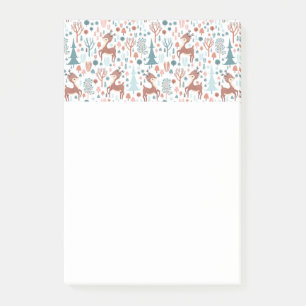Niedliches Hirsch in Whimsical Forest Pattern Weih Post-it Klebezettel