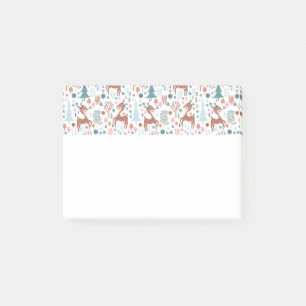 Niedliches Hirsch in Whimsical Forest Pattern Weih Post-it Klebezettel