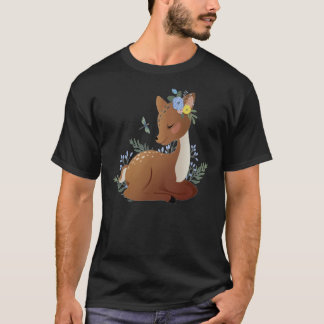 niedliches Hirsch mit Blume für Kinder Essenzielle T-Shirt