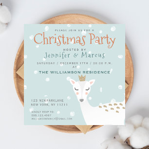 Niedliches Hirsch   Pale Blue Christmas Party Einl Einladung