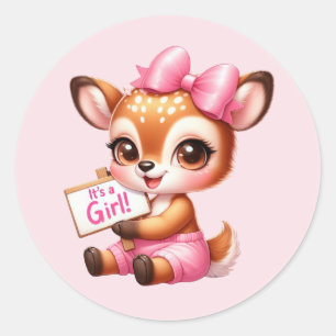 Niedliches Hirsch Runder Aufkleber