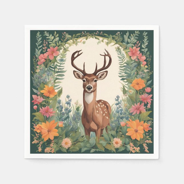 Niedliches Hirsch Serviette (Vorderseite)
