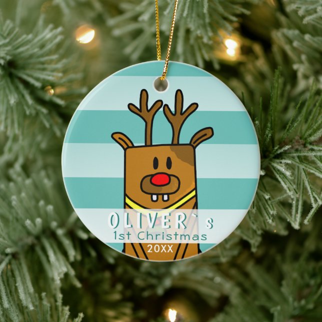 Niedliches Hirschbaby Keramik Ornament (Baum)