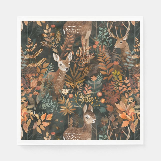 Niedliches Hirschmuster Serviette (Vorderseite)
