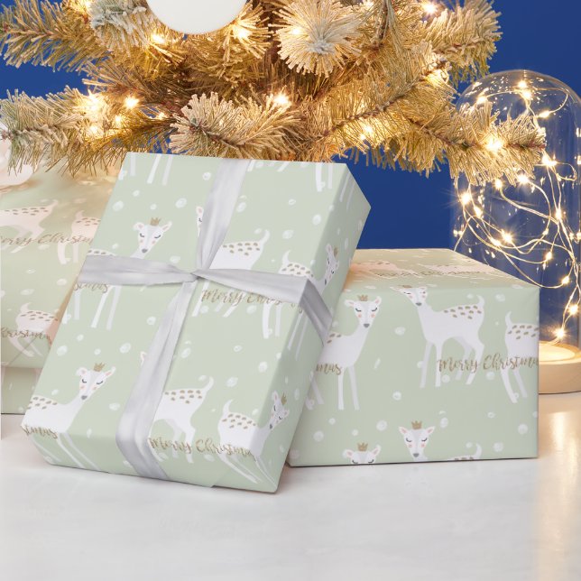 Niedliches Hirschmuster Weihnachtsgebäck Geschenkpapier (Feiertage)