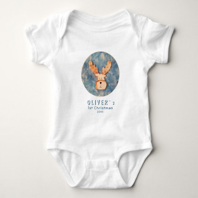 Niedliches Hirschreindeer-Baby Baby Strampler (Vorderseite)