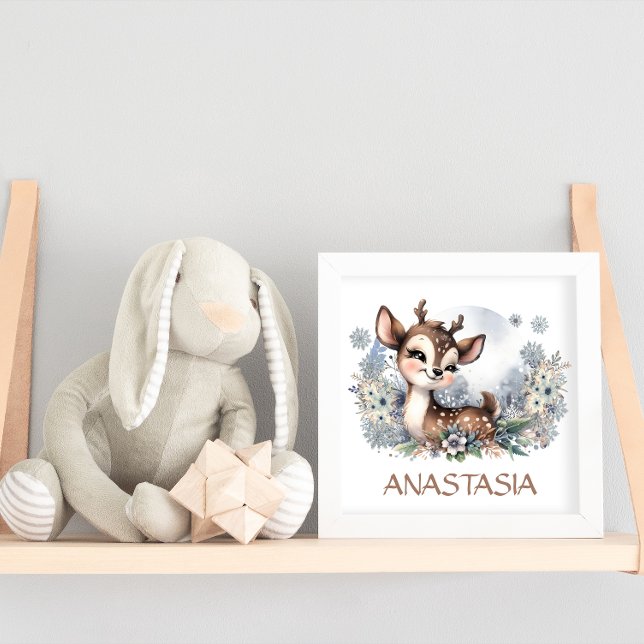 Niedliches Hirschstuhl Zimmer Winterthematische Aq Poster (Von Creator hochgeladen)