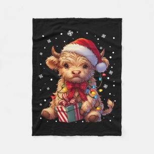 Niedliches Hochland Kuh Weihnachtsmann Kuh Xmas Sa Fleecedecke