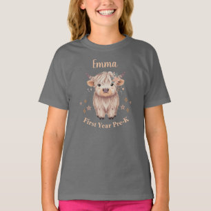 Niedliches Hochlandkuhdesign für Mädchen T-Shirt